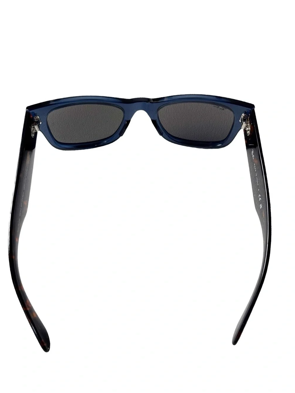 Ray-Ban Mega Wayfarer transparent dark blue w/ blue mirror lenses RB0840S |51.21